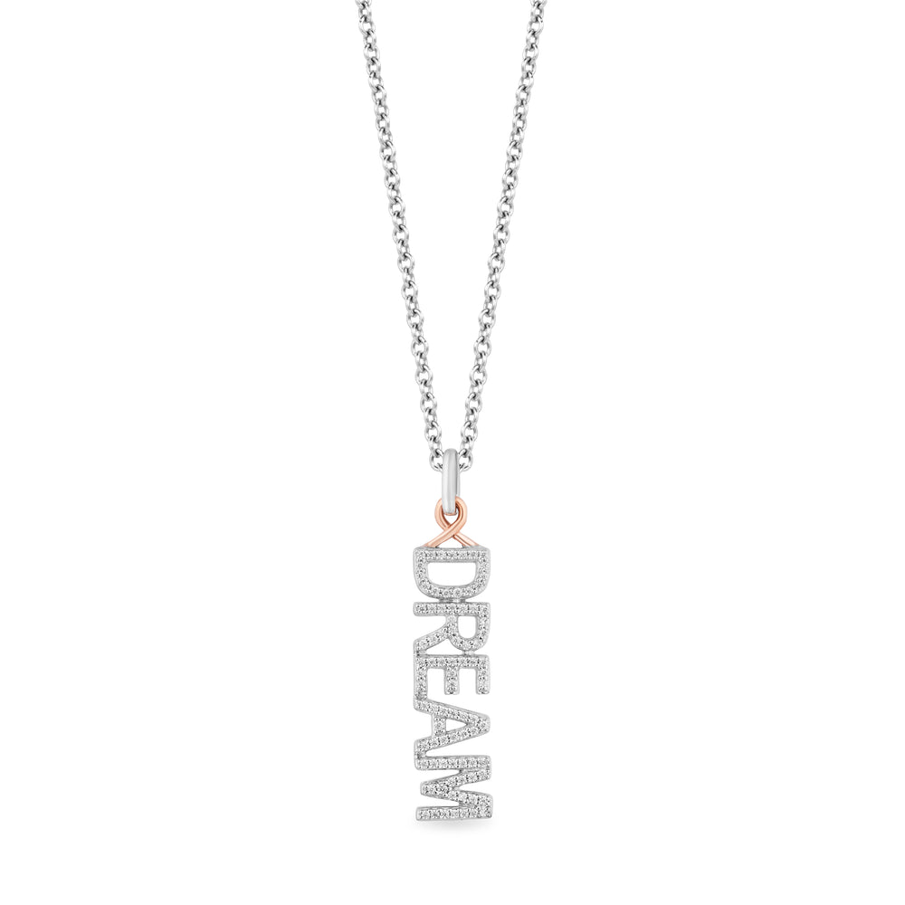 Hallmarkfinejewelry Sterling Silver and 10K Rose Gold Dream Editorial Pendant Necklace with Diamonds