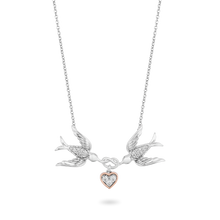 Load image into Gallery viewer, Hallmarkfinejewelry Lovebirds Diamond Necklace in Sterling Silver View 1

