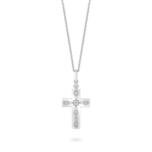 Load image into Gallery viewer, Hallmarkfinejewelry Cross Diamond Pendant in Sterling Silver View 1
