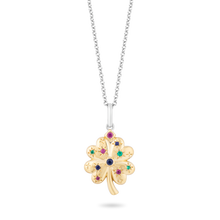 Load image into Gallery viewer, Hallmarkfinejewelry Heart Diamond Pendant in Yellow Gold &amp; Sterling Silver with Star Set Rainbow Gemstones View 1
