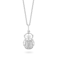 Load image into Gallery viewer, Hallmarkfinejewelry Scarab Beetle Diamond Pendant in Sterling Silver View 1
