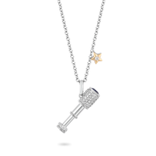 Load image into Gallery viewer, Hallmarkfinejewelry The Star Gazer Telescope Diamond Pendant in Sterling Silver &amp; Yellow Gold View 1
