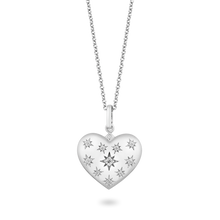Load image into Gallery viewer, Hallmarkfinejewelry Puffed Heart Diamond Pendant in Sterling Silver View 1
