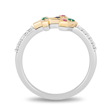 Load image into Gallery viewer, Hallmarkfinejewelry Anchor Diamond Ring in Yellow Gold &amp; Sterling Silver View 1
