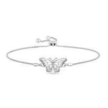 Load image into Gallery viewer, Hallmarkfinejewelry Butterfly Bolo Diamond Bracelet in Sterling Silver View 1

