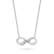 Load image into Gallery viewer, Hallmarkfinejewelry Modern Infinity Diamond Pendant in Sterling Silver View 1
