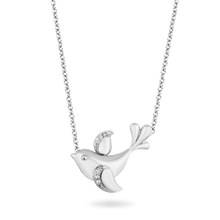 Load image into Gallery viewer, Hallmarkfinejewelry Joyful Dove Diamond Pendant in Sterling Silver View 1
