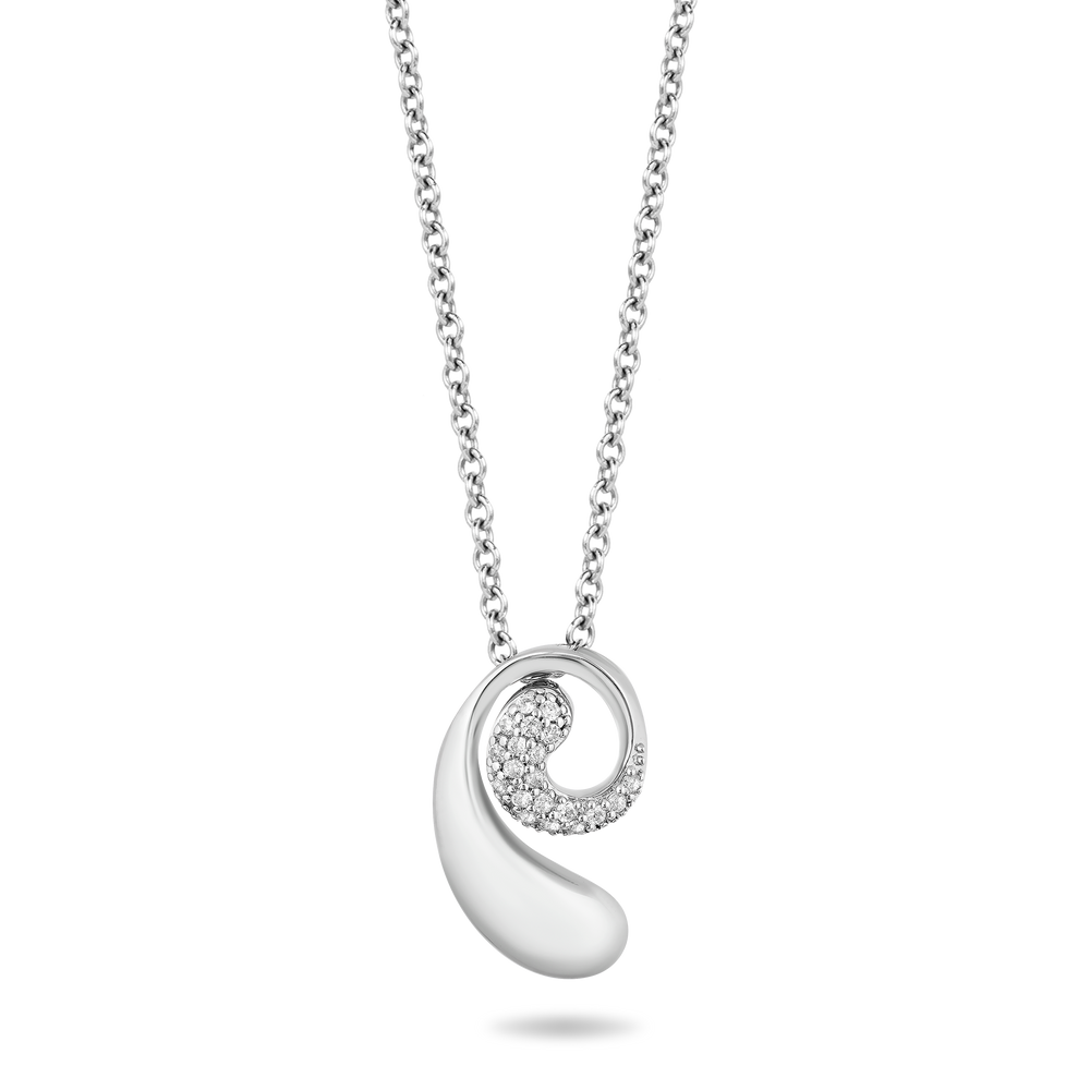 Hallmarkfinejewelry Journey Swirl Diamond Pendant in Sterling Silver View 1