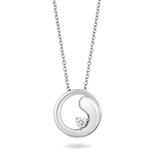 Load image into Gallery viewer, Hallmarkfinejewelry Graceful Swirl Diamond Pendant in Sterling Silver Diamonds View 1
