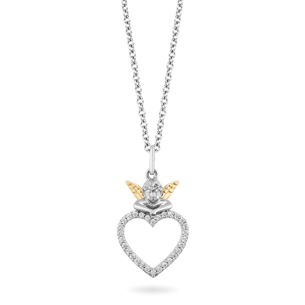 Hallmarkfinejewelry Cherub with Heart Pendant in Sterling Silver View 1