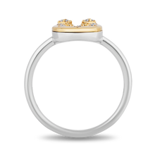 Load image into Gallery viewer, Hallmarkfinejewelry Horseshoe Diamond Ring in Yellow Gold &amp; Sterling Silver View 1
