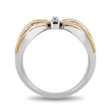 Load image into Gallery viewer, Hallmarkfinejewelry Filigree Fashion Butterfly Diamond Ring in Sterling Silver &amp; Yellow Gold View 1
