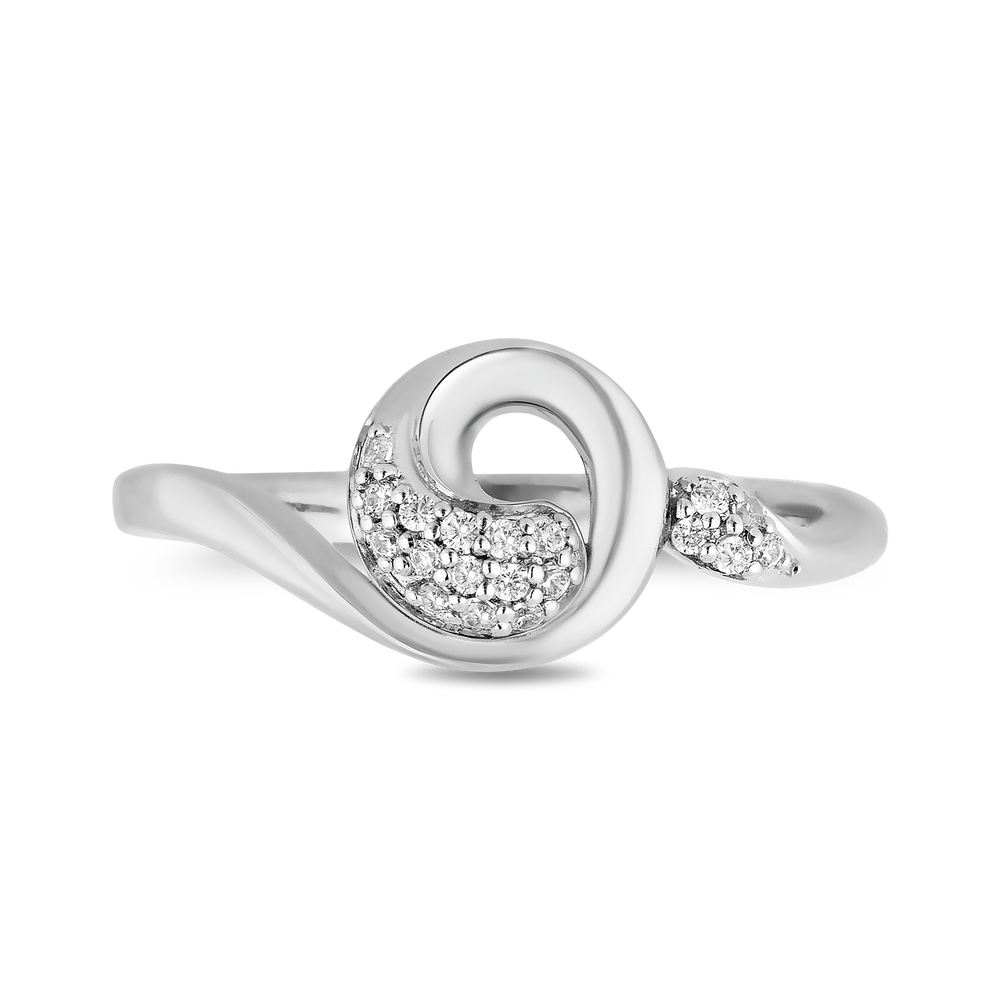 Hallmarkfinejewelry Swirl Diamond Ring in Sterling Silver Diamonds View 1