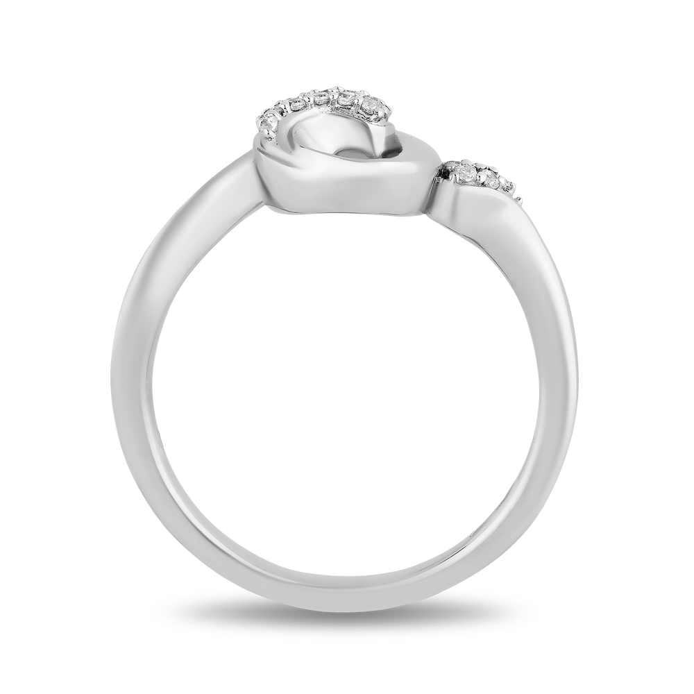 Hallmarkfinejewelry Swirl Diamond Ring in Sterling Silver Diamonds View 1