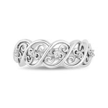 Load image into Gallery viewer, Hallmarkfinejewelry Filigree Fashion Wide Band Diamond Ring in Sterling Silver View 1
