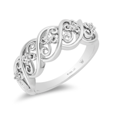 Load image into Gallery viewer, Hallmarkfinejewelry Filigree Fashion Wide Band Diamond Ring in Sterling Silver View 1
