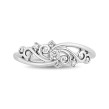 Load image into Gallery viewer, Hallmarkfinejewelry Filigree Swirl Tapered Fashion Diamond Ring in Sterling Silver View 1
