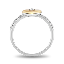 Load image into Gallery viewer, Hallmarkfinejewelry Puffed Heart Diamond Ring in Yellow Gold &amp; Sterling Silver View 1
