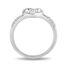 Load image into Gallery viewer, Hallmarkfinejewelry Heart Chevron Diamond Ring in Sterling Silver View 1

