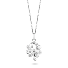 Load image into Gallery viewer, Hallmarkfinejewelry Clover Diamond Pendant in Sterling Silver View 1
