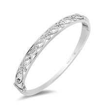Load image into Gallery viewer, Hallmarkfinejewelry Teardrop Lace Bangle in Sterling Silver with Diamonds
