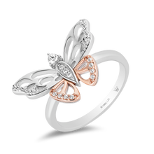 Load image into Gallery viewer, Hallmarkfinejewelry Flight of the Butterfly Ring in Sterling Silver &amp; 14K Rose Gold with Diamonds
