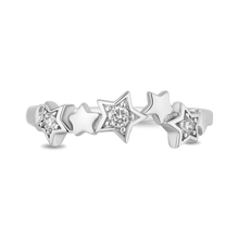 Load image into Gallery viewer, Hallmarkfinejewelry Scattered Star Ring in Sterling Silver with Diamonds
