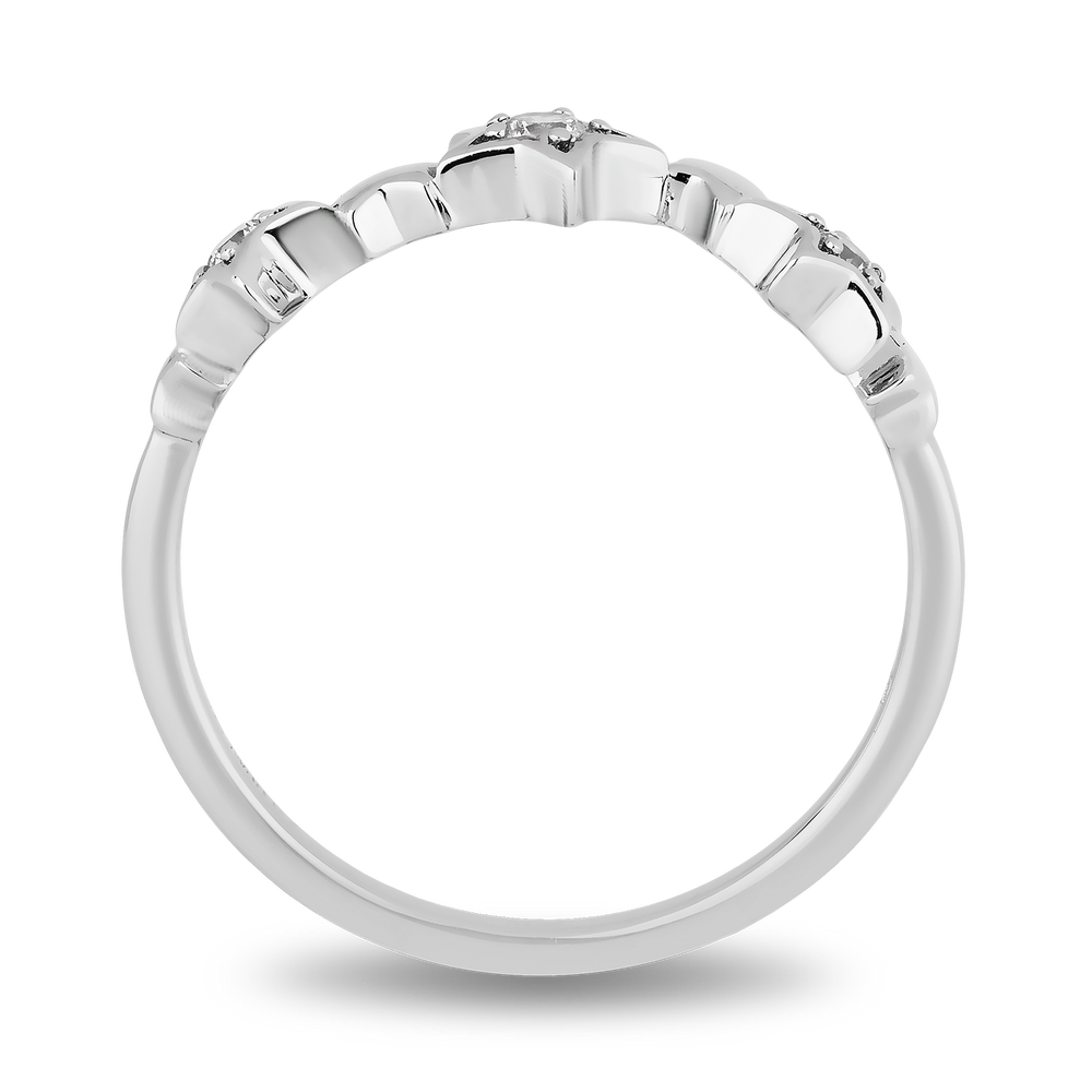 Hallmarkfinejewelry Scattered Star Ring in Sterling Silver with Diamonds