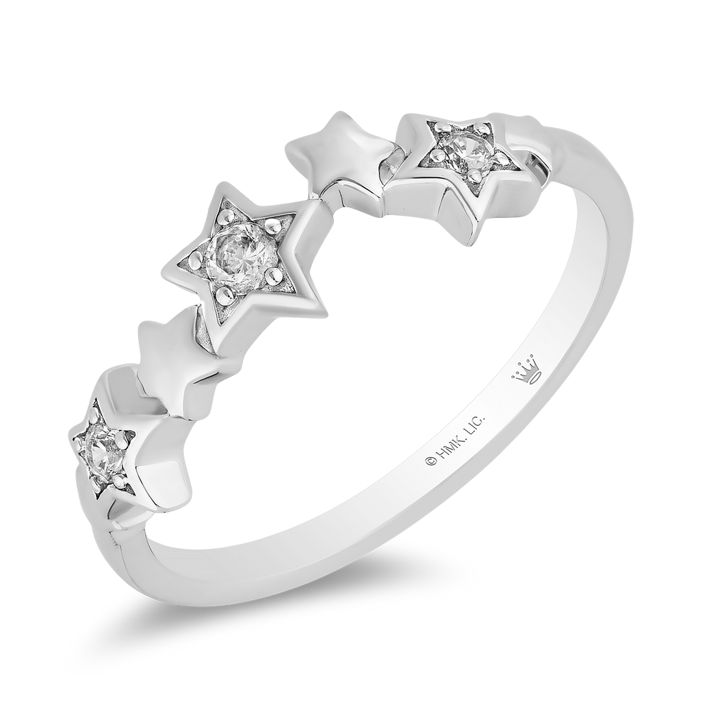 Hallmarkfinejewelry Scattered Star Ring in Sterling Silver with Diamonds