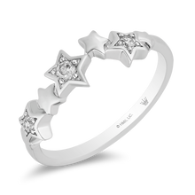 Load image into Gallery viewer, Hallmarkfinejewelry Scattered Star Ring in Sterling Silver with Diamonds
