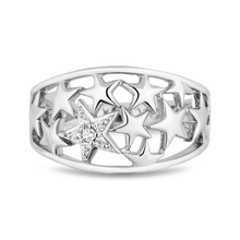 Load image into Gallery viewer, Hallmarkfinejewelry Star Struck Ring in Sterling Silver with Diamonds
