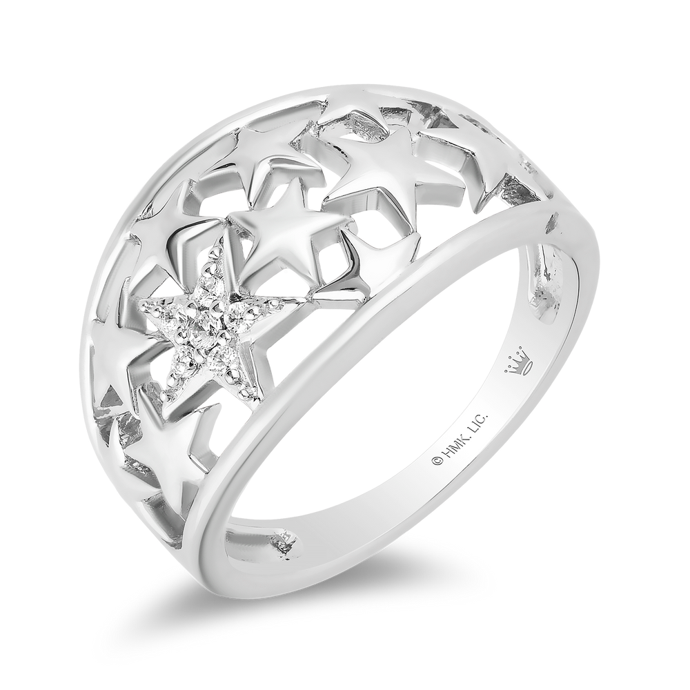 Hallmarkfinejewelry Star Struck Ring in Sterling Silver with Diamonds