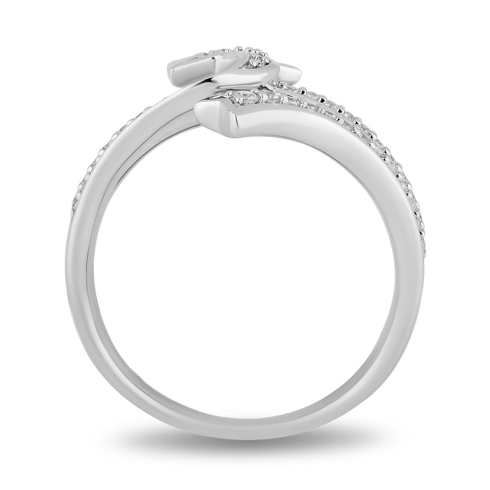 Hallmarkfinejewelry Shooting Star Ring in Sterling Silver with Diamonds