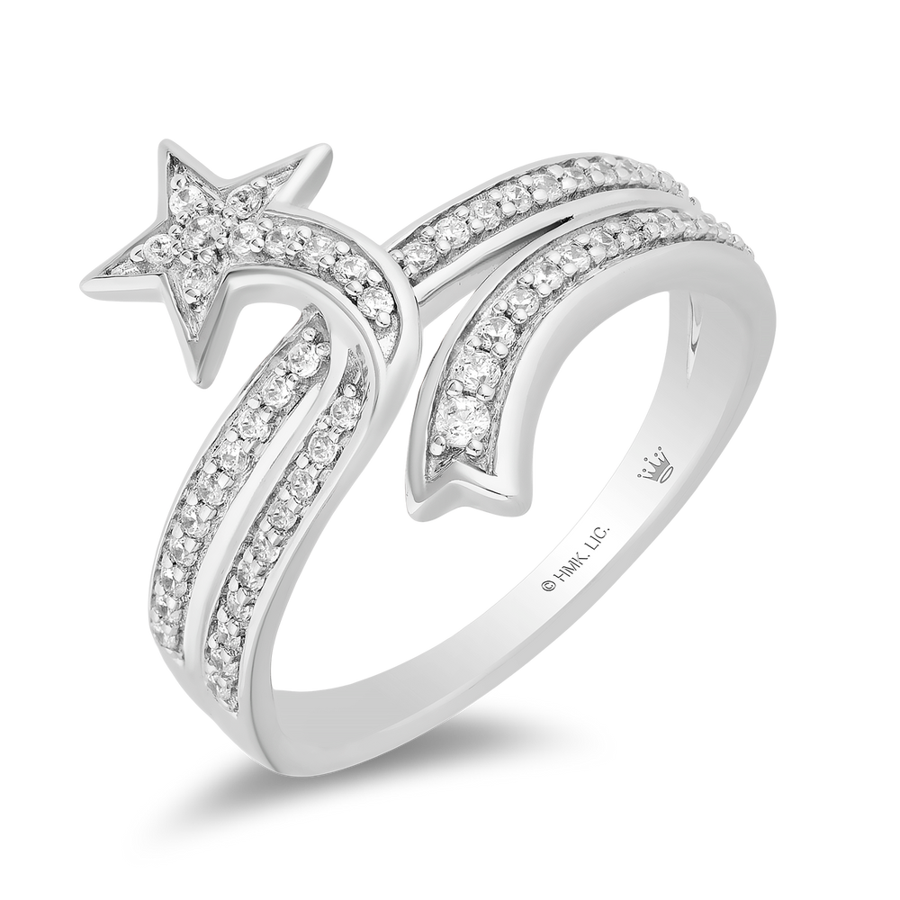 Hallmarkfinejewelry Shooting Star Ring in Sterling Silver with Diamonds