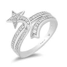 Load image into Gallery viewer, Hallmarkfinejewelry Shooting Star Ring in Sterling Silver with Diamonds
