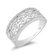 Load image into Gallery viewer, Hallmarkfinejewelry Star Studded Ring in Sterling Silver with Diamonds
