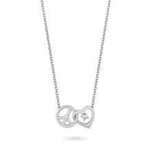 Load image into Gallery viewer, Hallmarkfinejewelry Peace and Love Necklace in Sterling Silver with Diamond Accents
