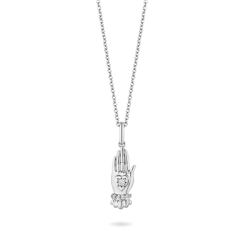 Hallmarkfinejewelry Take My Heart Pendant in Sterling Silver with Diamonds