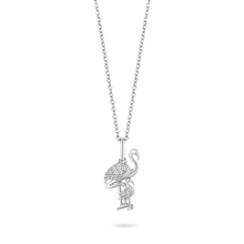 Load image into Gallery viewer, Hallmarkfinejewelry Flamingo Family Pendant in Sterling Silver with Diamonds
