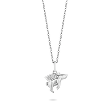 Load image into Gallery viewer, Hallmarkfinejewelry “When Pigs Fly” Pendant in Sterling Silver with Diamonds
