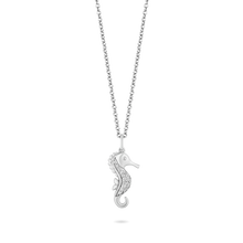 Load image into Gallery viewer, Hallmarkfinejewelry Seahorse Pendant in Sterling Silver with Diamonds
