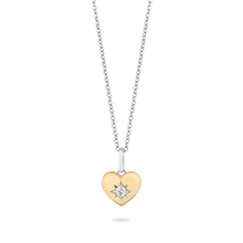 Load image into Gallery viewer, Hallmarkfinejewelry Heart of Gold Pendant in 14K Yellow Gold &amp; Sterling Silver with Diamond

