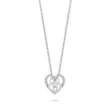 Load image into Gallery viewer, Hallmarkfinejewelry Family Heart Pendant in Sterling Silver with 1/10 Cttw of Diamonds
