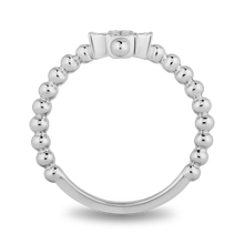 Load image into Gallery viewer, Hallmarkfinejewelry Petite Beaded Cross Ring in Sterling Silver with Diamonds
