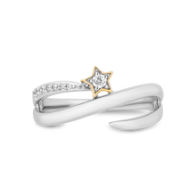 Load image into Gallery viewer, Hallmarkfinejewelry Wrap Star Ring in Sterling Silver &amp; 14K Yellow Gold with Diamonds

