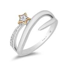 Load image into Gallery viewer, Hallmarkfinejewelry Wrap Star Ring in Sterling Silver &amp; 14K Yellow Gold with Diamonds
