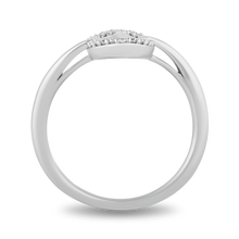 Load image into Gallery viewer, Hallmarkfinejewelry Peace Sign Ring in Sterling Silver with 1/8 Cttw of Diamonds
