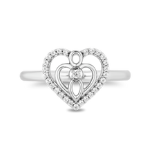 Load image into Gallery viewer, Hallmarkfinejewelry Mother and Child Ring in Sterling Silver with 1/6 Cttw of Diamonds

