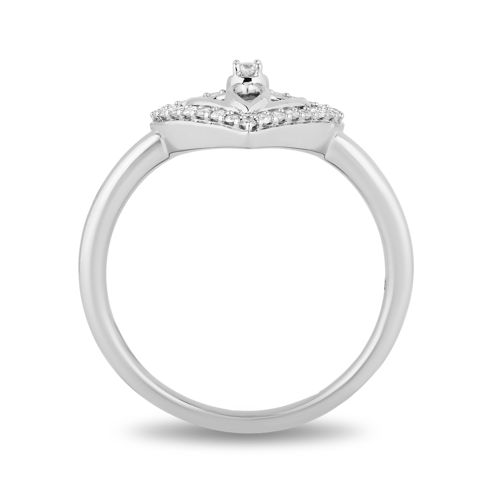 Hallmarkfinejewelry Mother and Child Ring in Sterling Silver with 1/6 Cttw of Diamonds