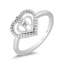 Load image into Gallery viewer, Hallmarkfinejewelry Mother and Child Ring in Sterling Silver with 1/6 Cttw of Diamonds
